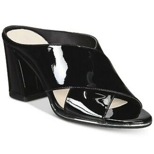 Kenneth Cole black patent mules